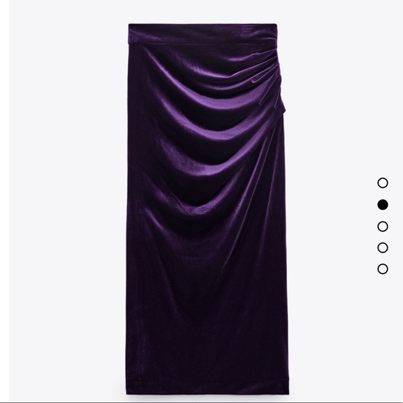 Zara 2 Piece Purple velvet jewel crop top and skirt set Size Large - Picture 6 of 9